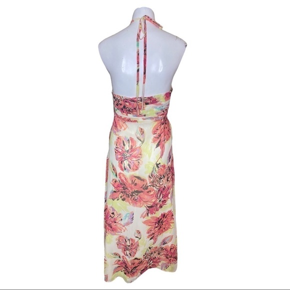 Lauren Conrad Dress Floral Bandeau Halter Tie Maxi Size 12 - Picture 4 of 8